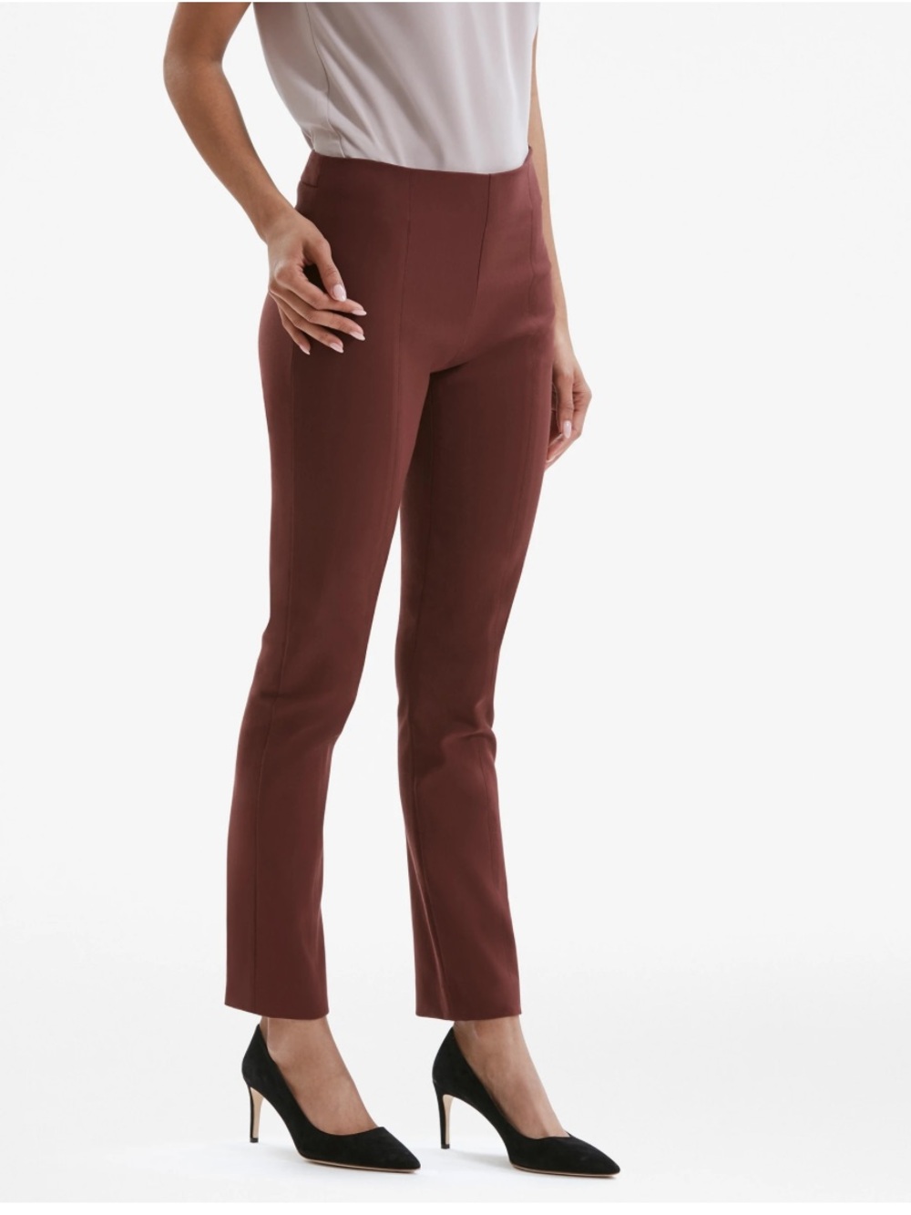 M M. Lafleur Cropped Slim Pants in Brick Red Brown Size 8